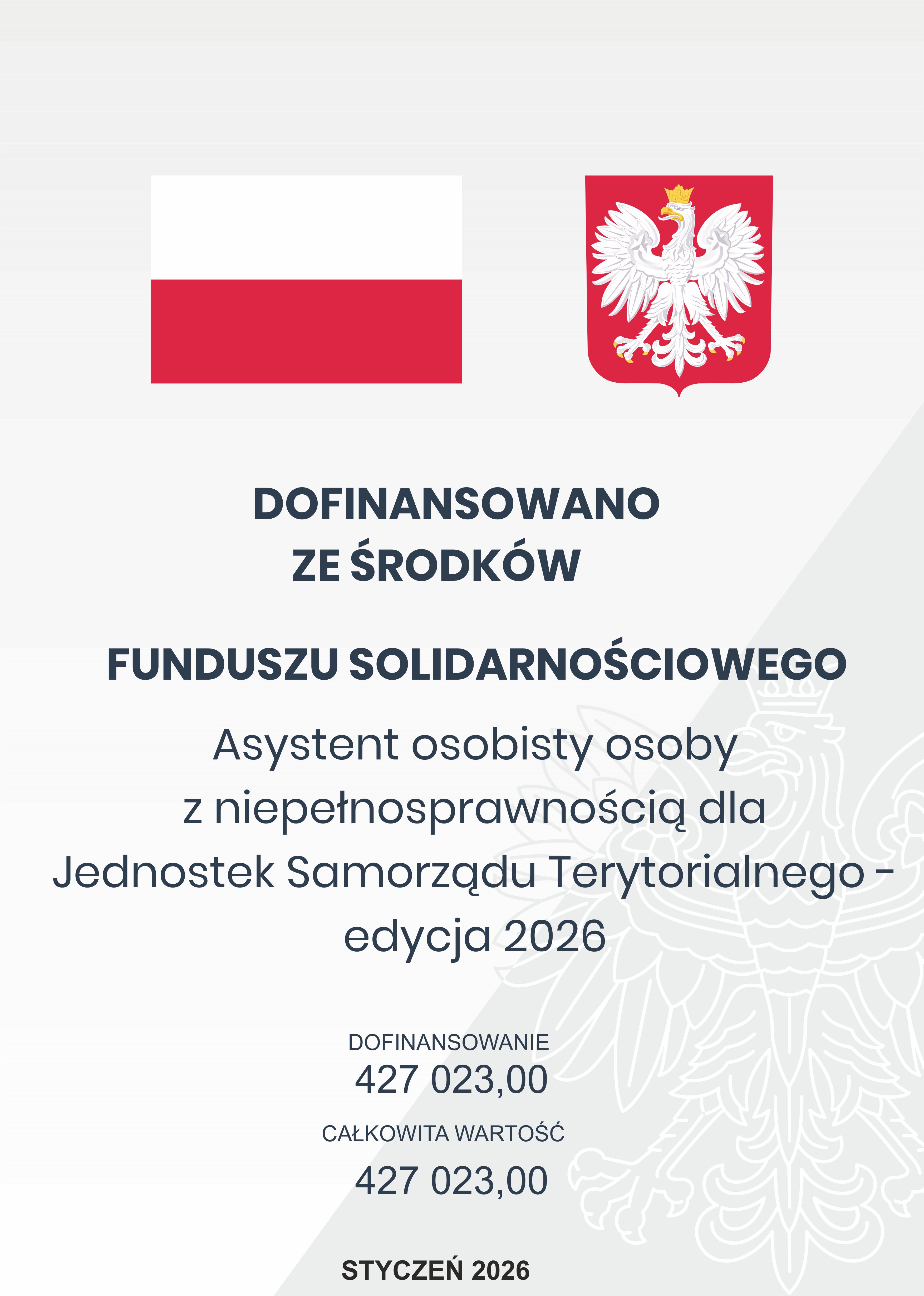 Zwiększenie środków na realizację programu  „Asystent Osobisty osoby z niepełnosprawnością”