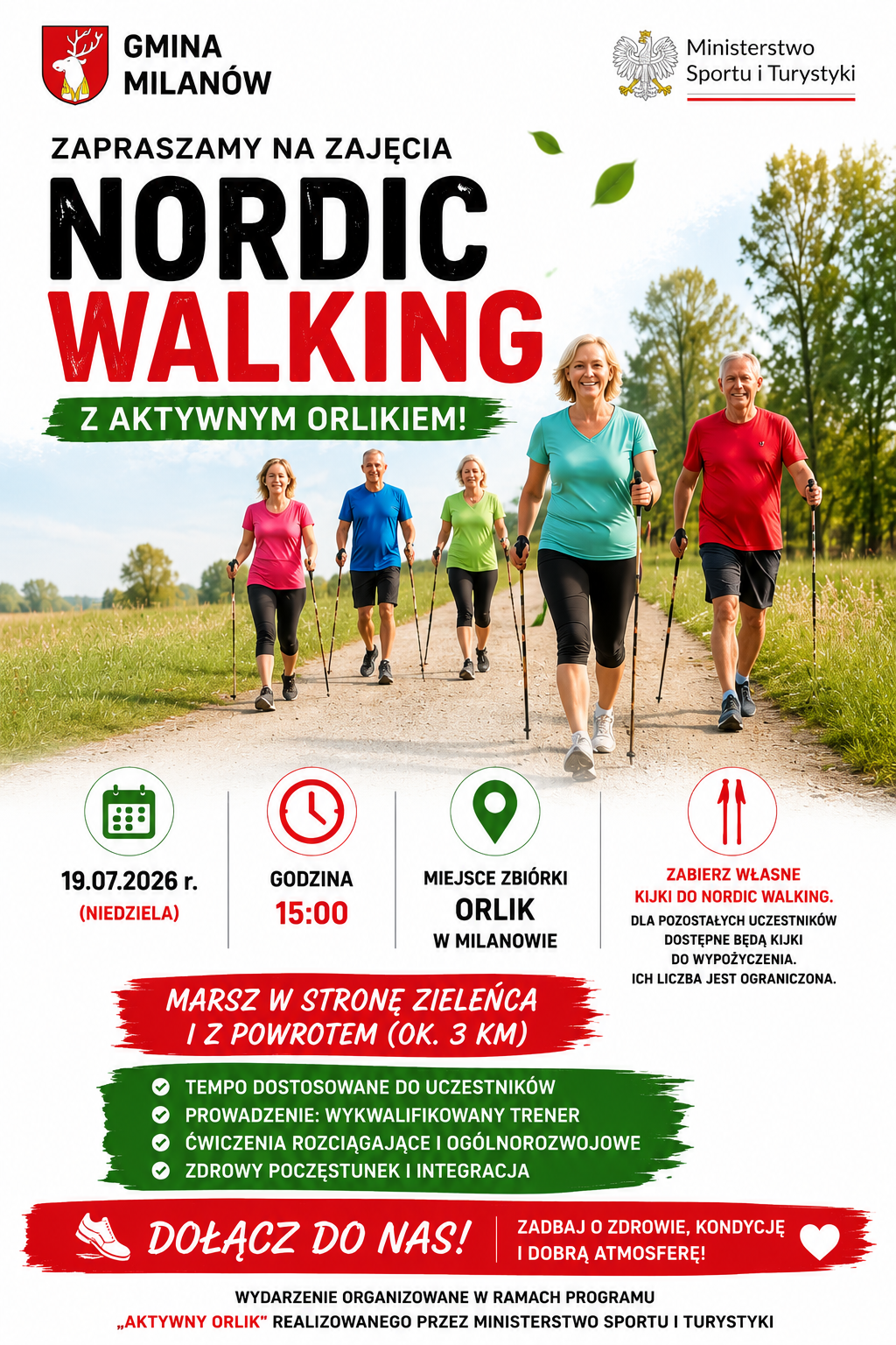 Nordic Walking,  w ramach programu „Aktywny Orlik”